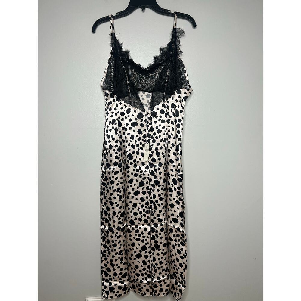 NWT By Anthropologie V-Neck Open-Back Slip Midi Dress Animal Print Sz M Mob Wife - Picture 9 of 13